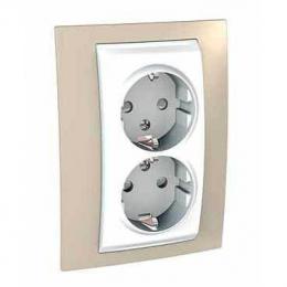 Изображение продукта Розетка двойная Schneider Electric Unica с/з со шторками 10A 250V 